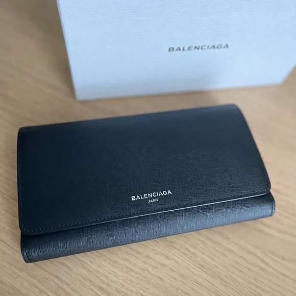 Balenciaga Flap Leather Wallet - Picture 1 of 10